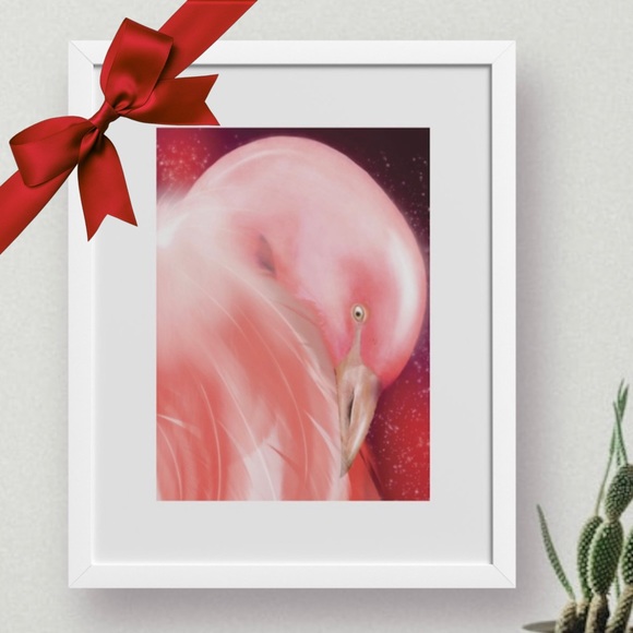 Flamingo Art Wall Decor with frame